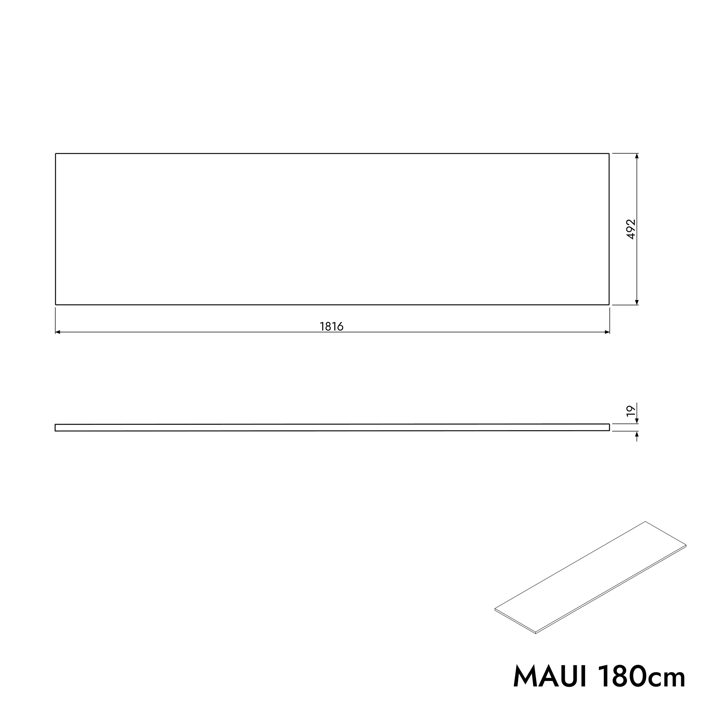 Skříňka pod umyvadlo MAUI 180 cm