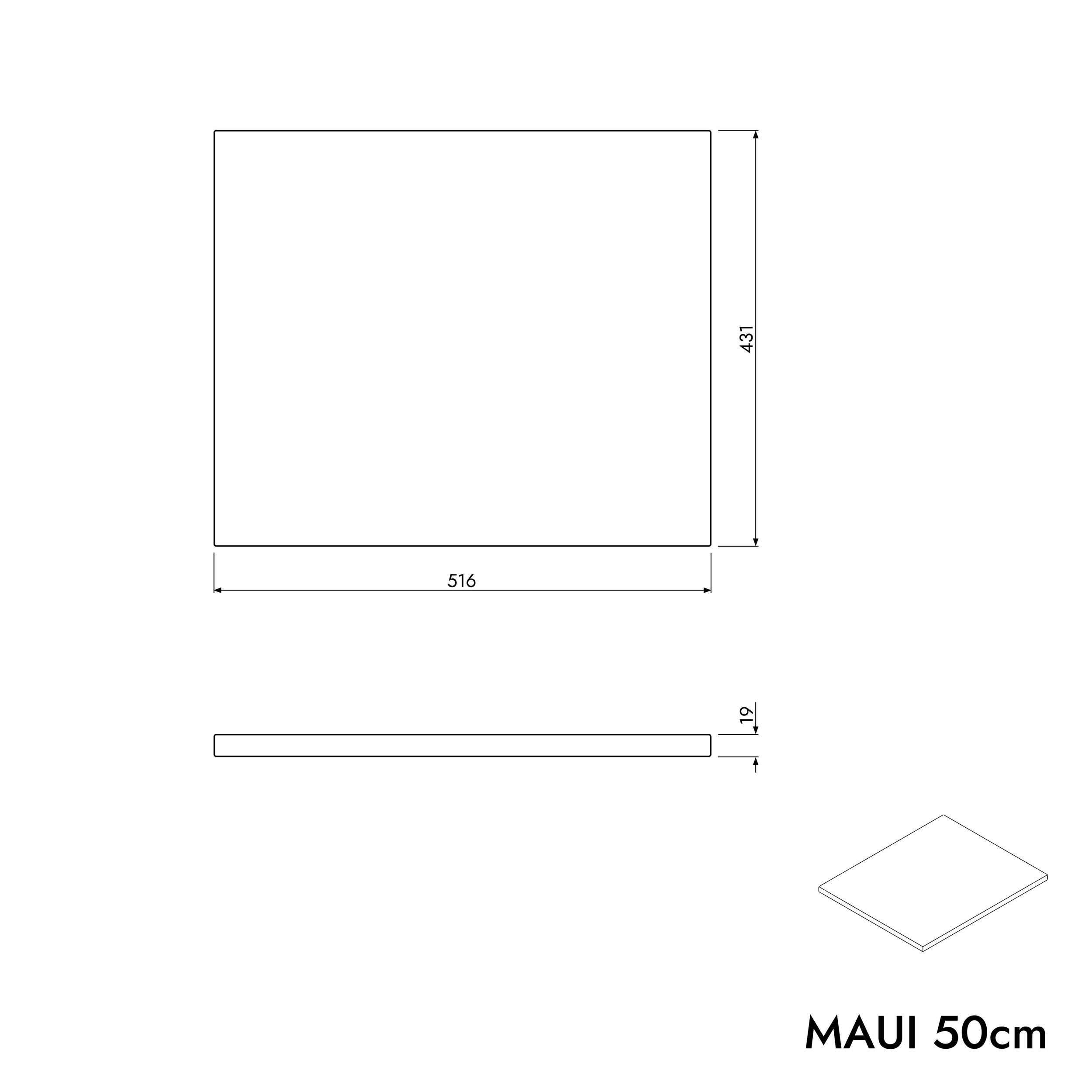 Skříňka pod umyvadlo MAUI 50 cm