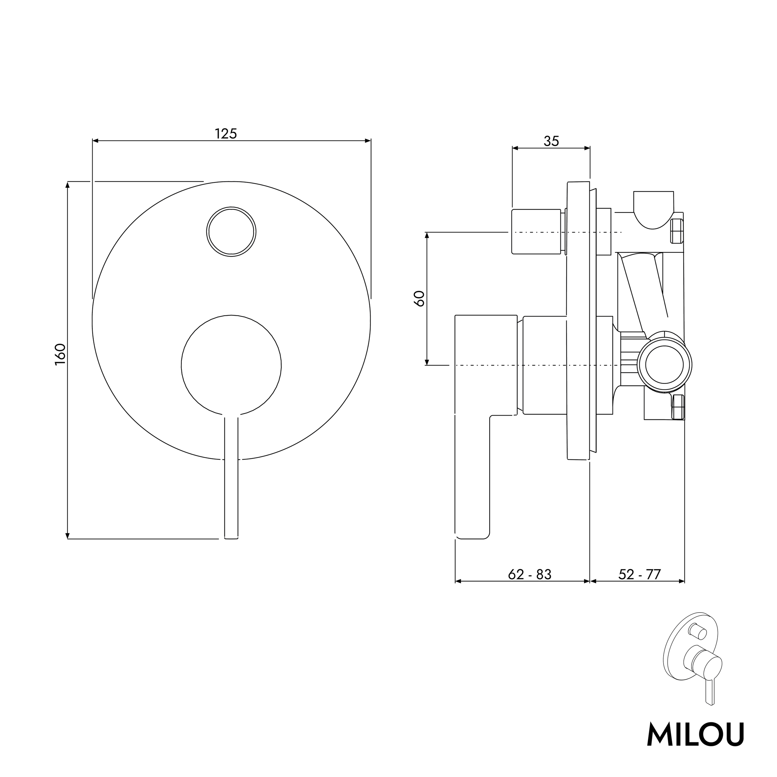 Podomítková armatura MILOU