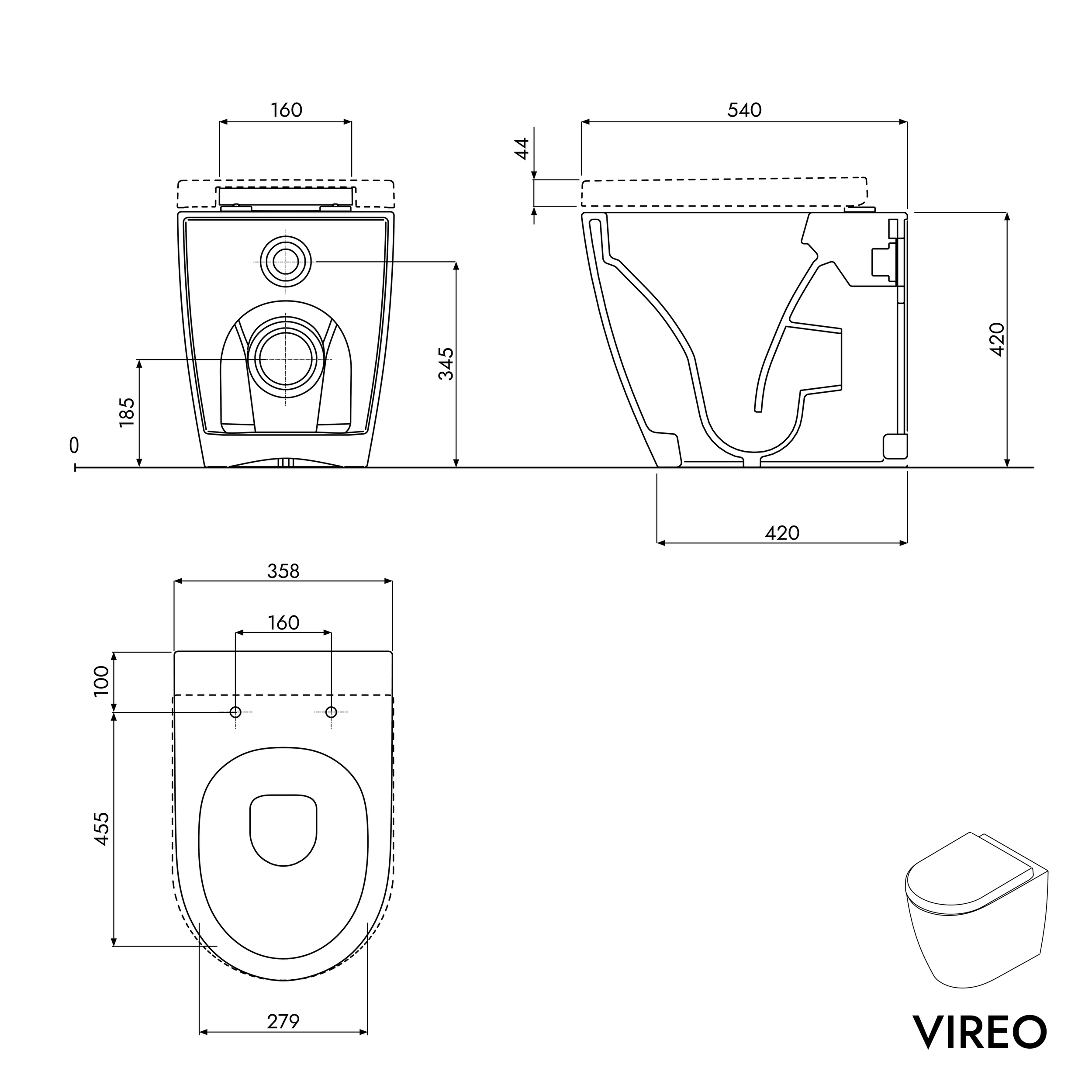 Stojící WC VIREO 