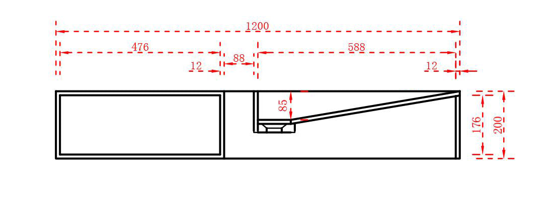 Umyvadlo TWG06 nástěnné i na desku - minerální odlitek - 120 × 42 × 20 cm - bílá matná