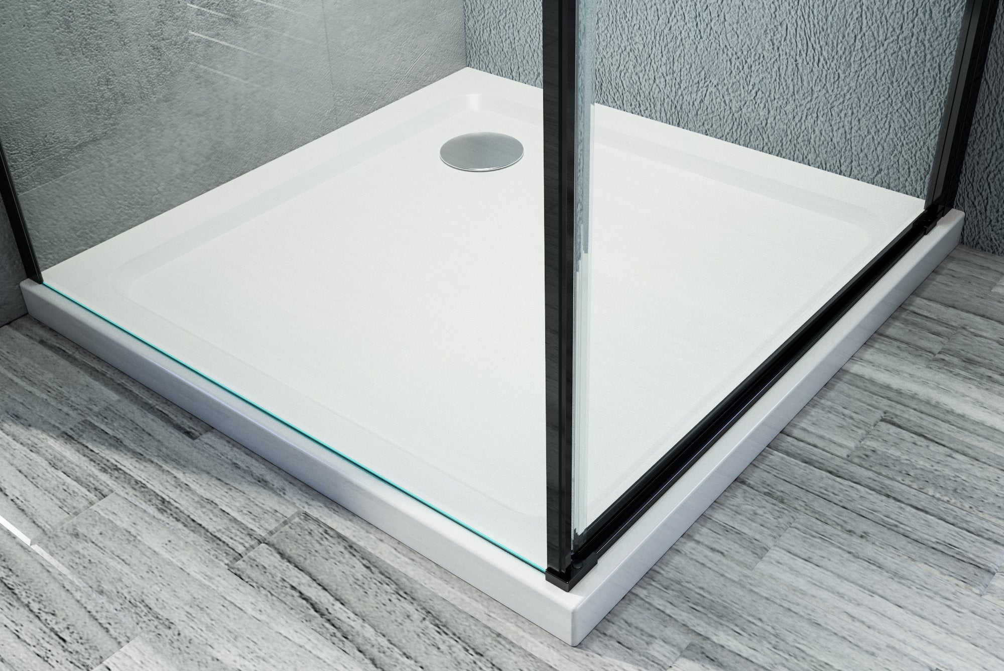 Sprchový kout rohový Nano real glass EX416S černý - 90 x 90 x 195 cm