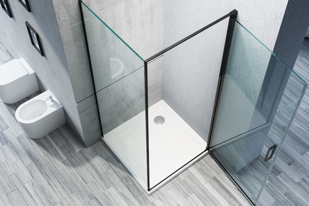 Sprchový kout rohový Nano real glass EX416S černý - 90 x 90 x 195 cm