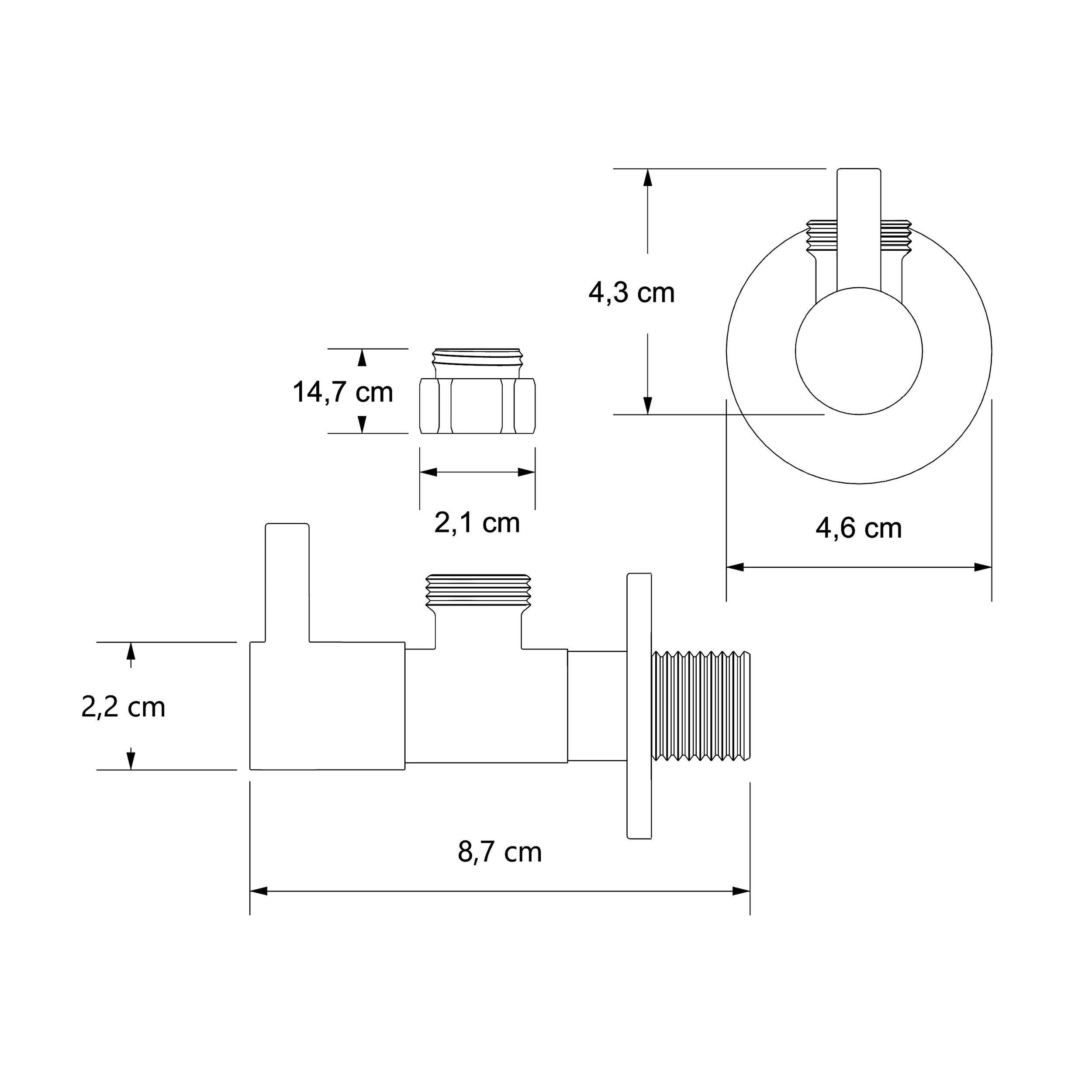 Designový rohový ventil 2 balení