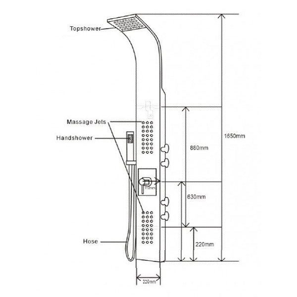 Sprchový panel s termostatem SEDAL 8815