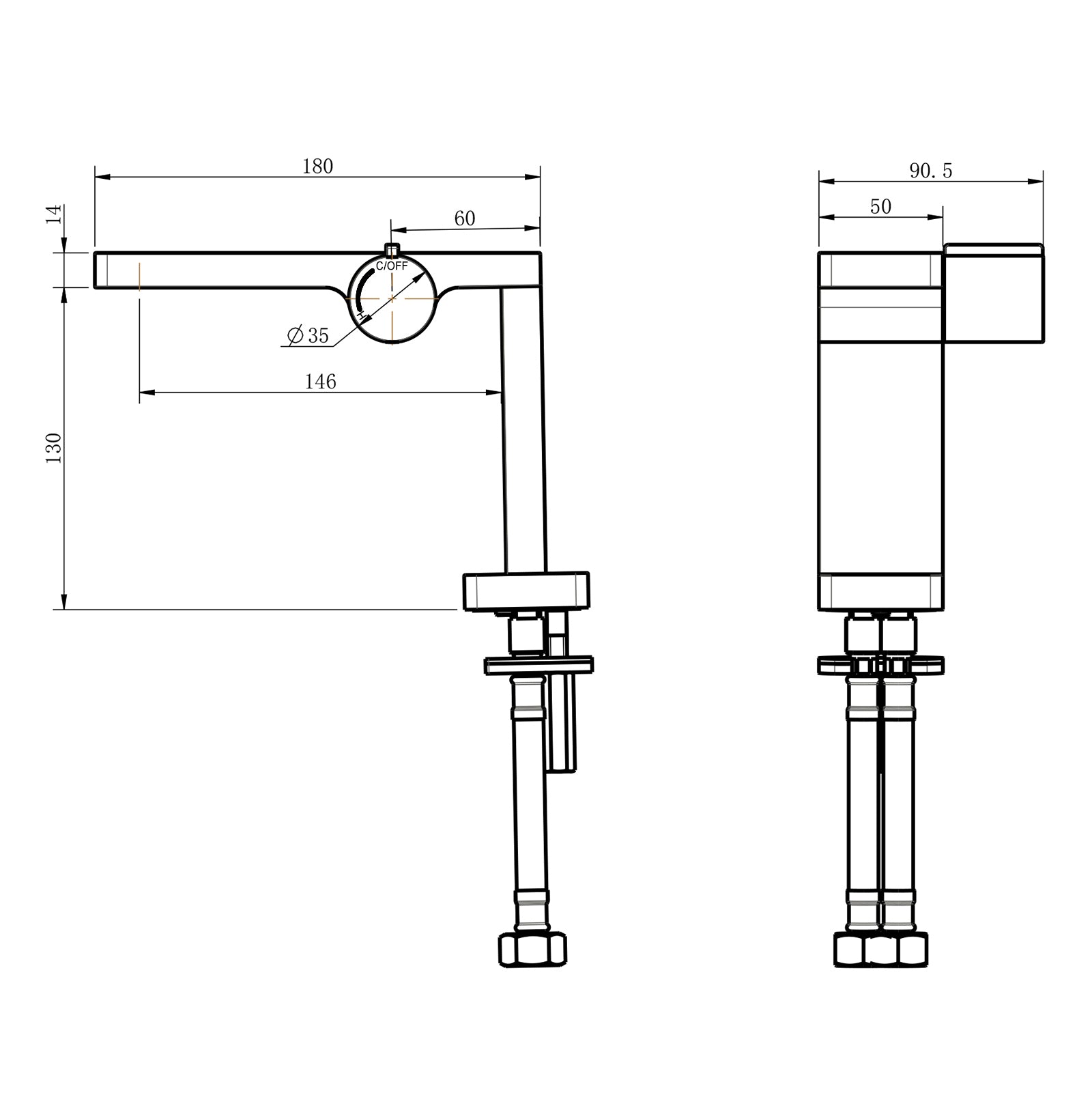 Designová umyvadlová baterie Koupelnová baterie NT3110C